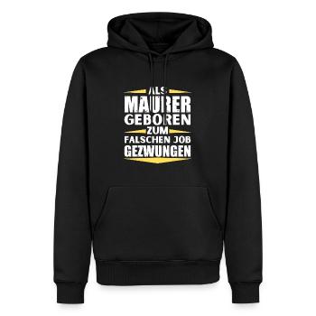 Maurer im falschen Job gelandet - Männer Premium Bio Hoodie - Schwarz - Vorne - Nico (187cm)