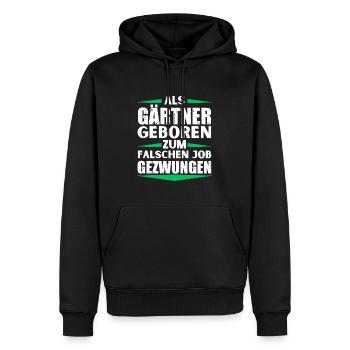 Gardener landed in the wrong job - Men’s Premium Organic Hoodie - black - Front - Nico (187cm)