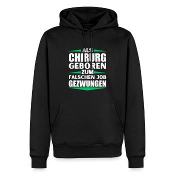 Surgeon landed in the wrong job - Men’s Premium Organic Hoodie - black - Front - Nico (187cm)