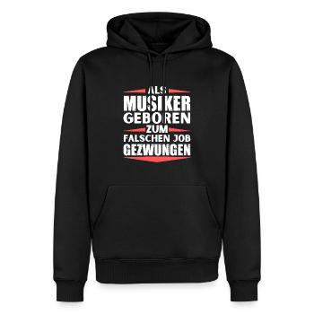 Musiker im falschen Job gelandet - Männer Premium Bio Hoodie - Schwarz - Vorne - Nico (187cm)