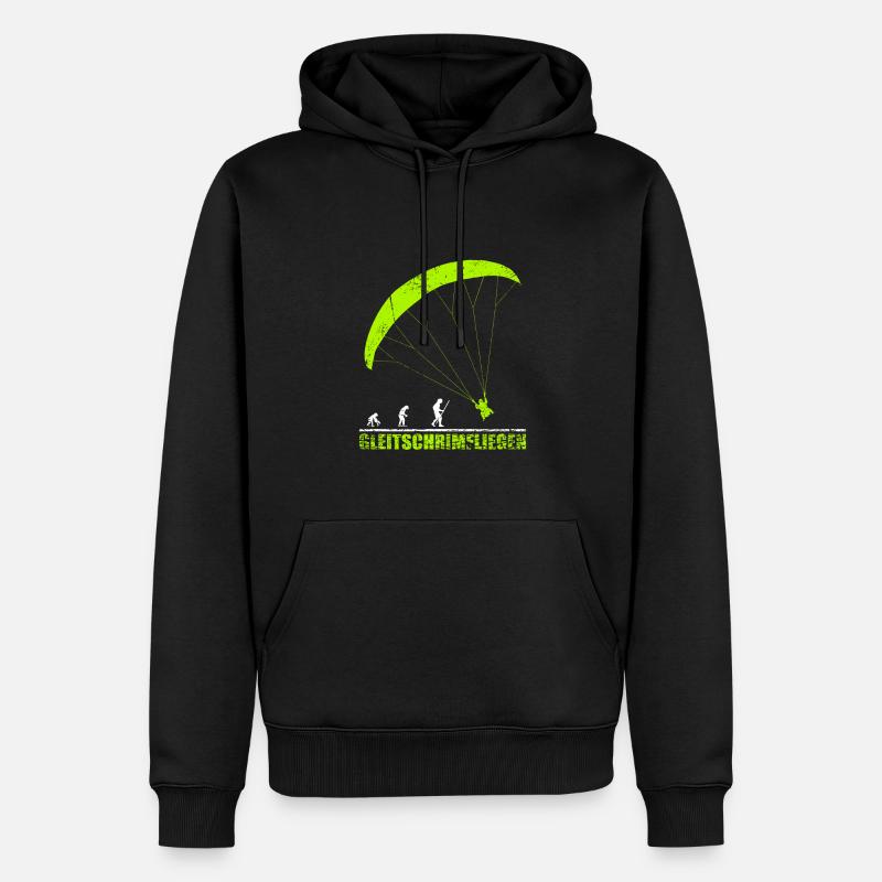 Gleitschirmfliegen Evolution Geschenk - Männer Premium Bio Hoodie - Schwarz