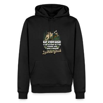 Motorsäge Förster Holzfäller - Männer Premium Bio Hoodie - Schwarz - Vorne - Nico (187cm)