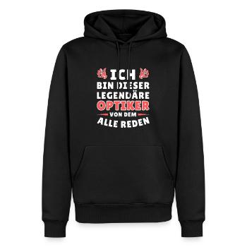Ich bin dieser legendäre Optiker - Männer Premium Bio Hoodie - Schwarz - Vorne - Nico (187cm)
