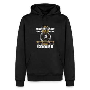 Marlin Angler Papa - Männer Premium Bio Hoodie - Schwarz - Vorne - Nico (187cm)