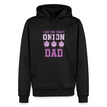 Verrückter Zwiebel Papa - Männer Premium Bio Hoodie - Schwarz - Vorne - Nico (187cm)