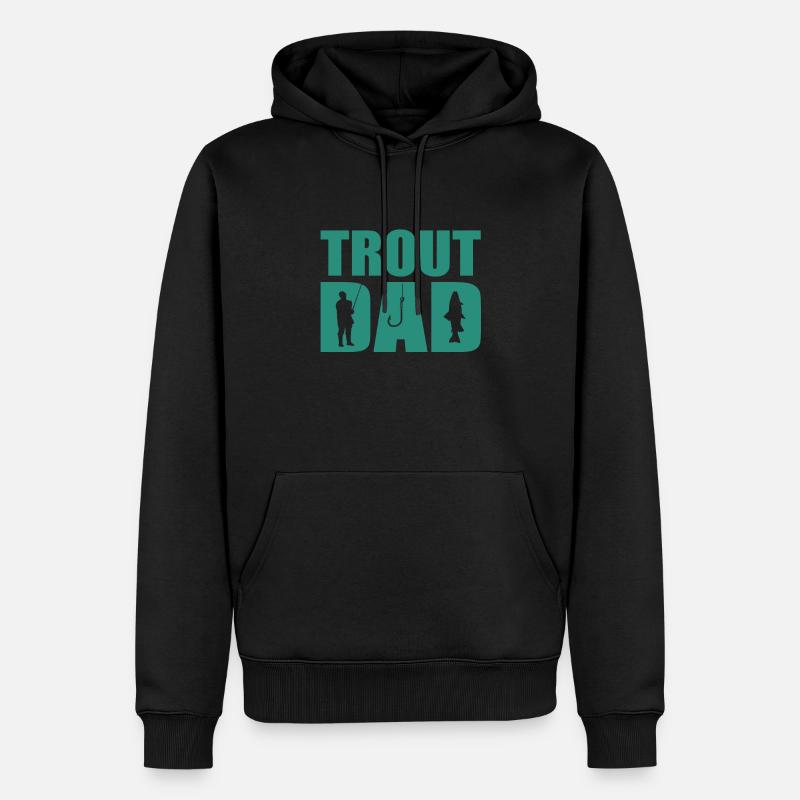 Forellenangler Papa - Männer Premium Bio Hoodie - Schwarz