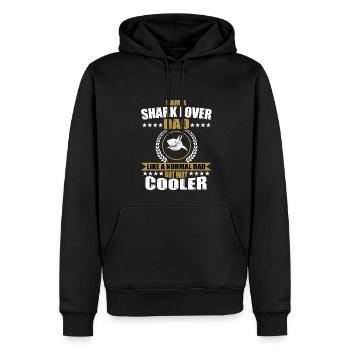 Papa amoureux des requins - Sweat à capuche Premium bio Homme - noir - Devant - Nico (187cm)