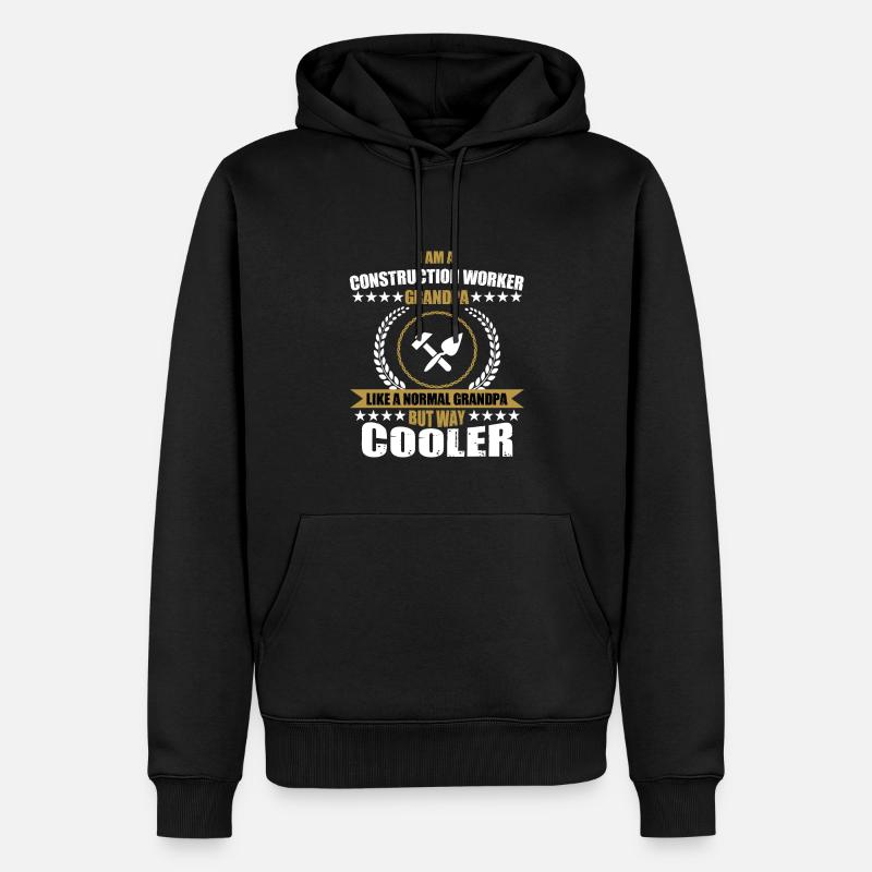 Bauarbeiter Opa - Männer Premium Bio Hoodie - Schwarz