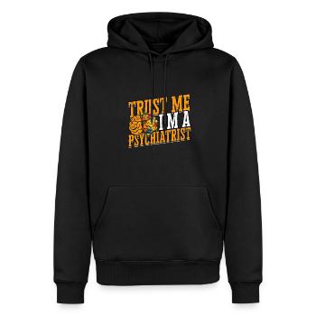 psychiater geschenk therapie geschenkidee psycholo - Männer Premium Bio Hoodie - Schwarz - Vorne - Nico (187cm)