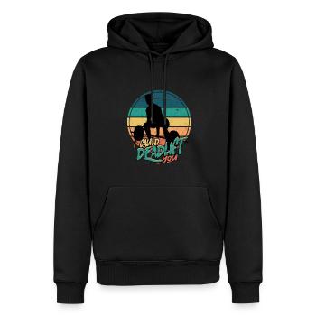 kreuzheben fitlochlochness deadlift gym - Männer Premium Bio Hoodie - Schwarz - Vorne - Nico (187cm)