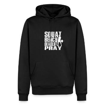 Deadlift Fitlochness Deadlift Gym - Men’s Premium Organic Hoodie - black - Front - Nico (187cm)