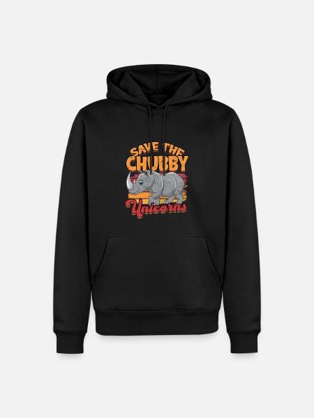 nashorn afrika geschenk safari geschenkidee rhino - Männer Premium Bio Hoodie - Schwarz