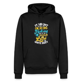 Biologie Science Biologiste cellulaire - Sweat à capuche Premium bio Homme - noir - Devant - Nico (187cm)