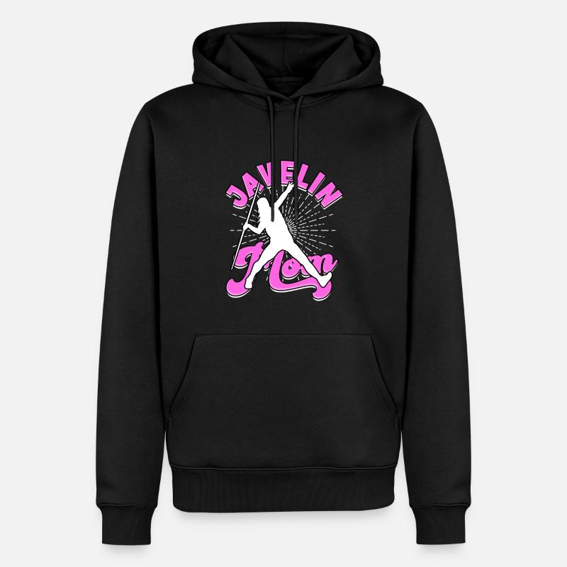 Speer werfen Mutter Leichtathletikwerke - Männer Premium Bio Hoodie - Schwarz