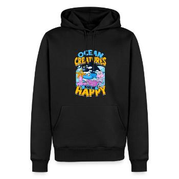 biologie marine biologiste marin biologie marine biologiste - Sweat à capuche Premium bio Homme - noir - Devant - Nico (187cm)