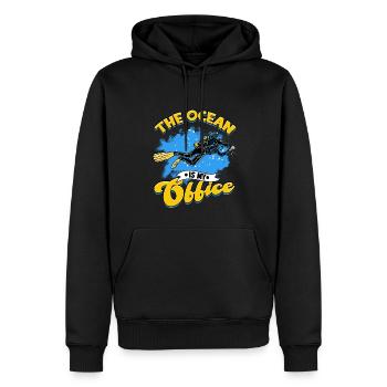 biologie marine biologiste marin biologie marine biologiste - Sweat à capuche Premium bio Homme - noir - Devant - Nico (187cm)