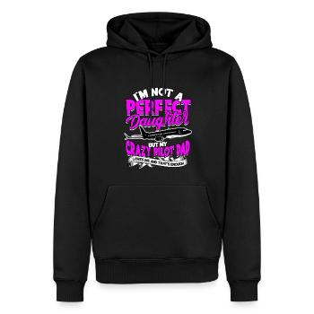 pilot flugzeug fliegen tochter geschenkidee gesche - Männer Premium Bio Hoodie - Schwarz - Vorne - Nico (187cm)