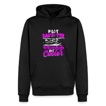 pilot flugzeug fliegen tochter geschenkidee gesche - Männer Premium Bio Hoodie - Schwarz - Vorne - Nico (187cm)