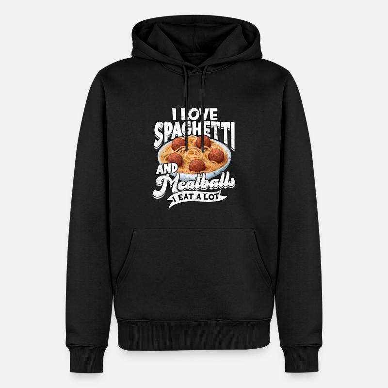fleischklößchen essen spaghetti geschenk geschenki - Männer Premium Bio Hoodie - Schwarz
