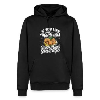 fleischklößchen essen spaghetti geschenk geschenki - Männer Premium Bio Hoodie - Schwarz - Vorne - Nico (187cm)