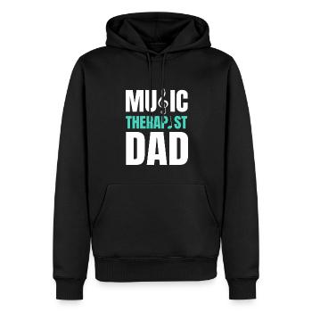Musiktherapeut Papa Shirt Vatertag - Männer Premium Bio Hoodie - Schwarz - Vorne - Nico (187cm)