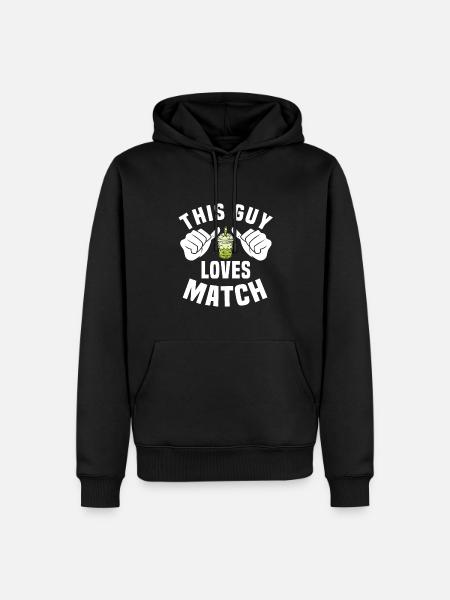 This guy loves matcha - Men’s Premium Organic Hoodie - black