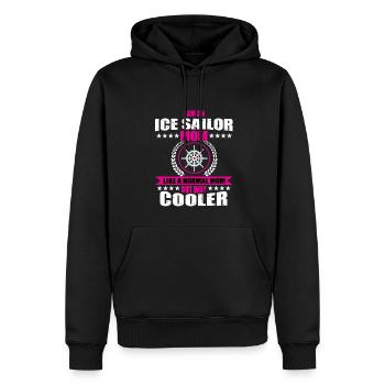 Drôle de cadeau de papa marin sur glace - Sweat à capuche Premium bio Homme - noir - Devant - Nico (187cm)
