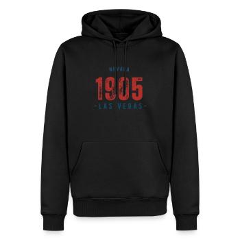 Las Vegas 1905 - Sweat à capuche Premium bio Homme - noir - Devant - Nico (187cm)