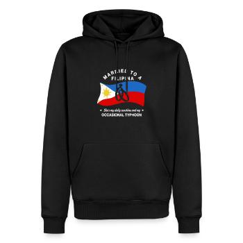 Marié à une Philippine - Sweat à capuche Premium bio Homme - noir - Devant - Nico (187cm)