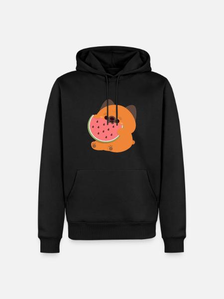 German Shepherd Puppy Watermelon - Men’s Premium Organic Hoodie - black