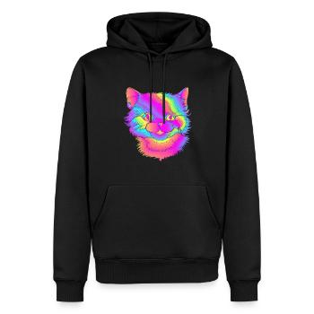 Psycho cat - Men’s Premium Organic Hoodie - black - Front - Nico (187cm)