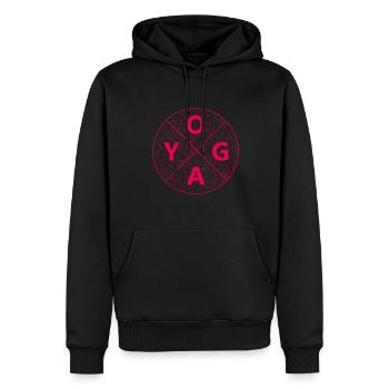 Yoga - Männer Premium Bio Hoodie - Schwarz - Vorne - Nico (187cm)