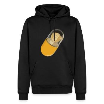 Bitcoin BTC Crypto Blockchain Coin Exchange Coin - Men’s Premium Organic Hoodie - black - Front - Nico (187cm)