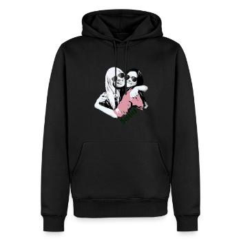Bêtes, meilleures amies, copines, lunettes de soleil, - Sweat à capuche Premium bio Homme - noir - Devant - Nico (187cm)