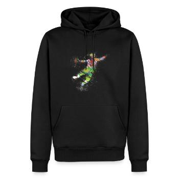 Handball, handballer, Beachhandball,Graffiti - Männer Premium Bio Hoodie - Schwarz - Vorne - Nico (187cm)