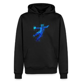 Handball, handballer, Beachhandball,Graffiti - Männer Premium Bio Hoodie - Schwarz - Vorne - Nico (187cm)
