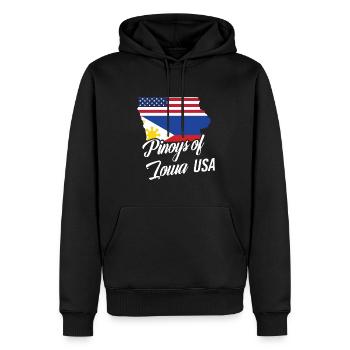 Filipinos of Iowa Design für stolze Fil-Ams - Männer Premium Bio Hoodie - Schwarz - Vorne - Nico (187cm)