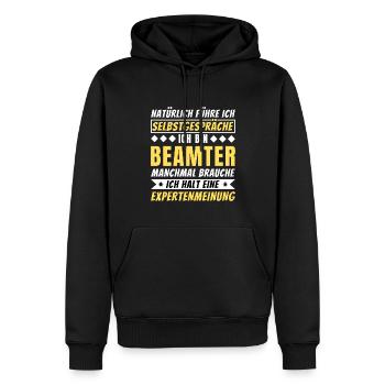 Ich führe Selbstgespräche - Beamter Edition - Männer Premium Bio Hoodie - Schwarz - Vorne - Nico (187cm)