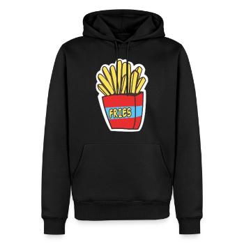 Fritten - Männer Premium Bio Hoodie - Schwarz - Vorne - Nico (187cm)