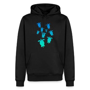 Schildkröten Turtle T Shirt blau türkis - Männer Premium Bio Hoodie - Schwarz - Vorne - Nico (187cm)