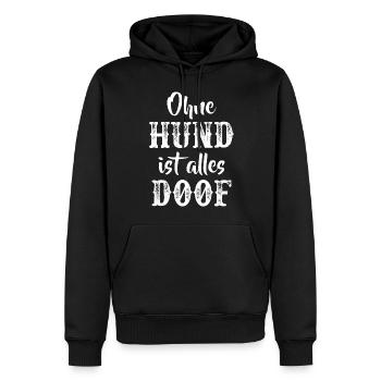 Hund Hunde lustige Sprüche Hundeliebe Hundehalter - Männer Premium Bio Hoodie - Schwarz - Vorne - Nico (187cm)