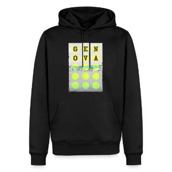 Gênes Italie City Skyline Home Love Holiday - Sweat à capuche Premium bio Homme - noir - Devant - Nico (187cm)