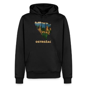 Ostrozac in Cazin Bihac Krajina - Men’s Premium Organic Hoodie - black - Front - Nico (187cm)