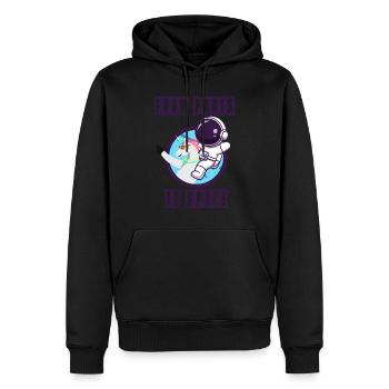 From Paris to space unicorn with astronaut - Men’s Premium Organic Hoodie - black - Front - Nico (187cm)