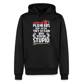 Plombier Installateur Artisan Disant Cadeau - Sweat à capuche Premium bio Homme - noir - Devant - Nico (187cm)