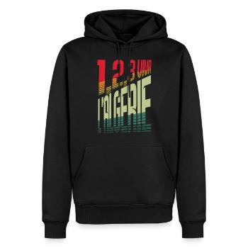 1,2,3 viva Algerien - Männer Premium Bio Hoodie - Schwarz - Vorne - Nico (187cm)