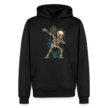 Dabbing Skeleton Joueur de tennis avec raquette de tennis - Sweat à capuche Premium bio Homme - noir - Devant - Nico (187cm)