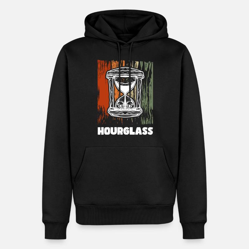 Signe horaire moderne - Sweat à capuche Premium bio Homme - noir
