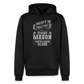 Œuvre d’art de marteau de travail de tailleur de pierre - Sweat à capuche Premium bio Homme - noir - Devant - Nico (187cm)