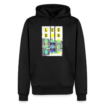 Leeds Angleterre Royaume-Uni City Skyline Home Love - Sweat à capuche Premium bio Homme - noir - Devant - Nico (187cm)